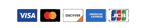 Accepted payment methods: Visa, Mastercard, Discover, American Express, JCB