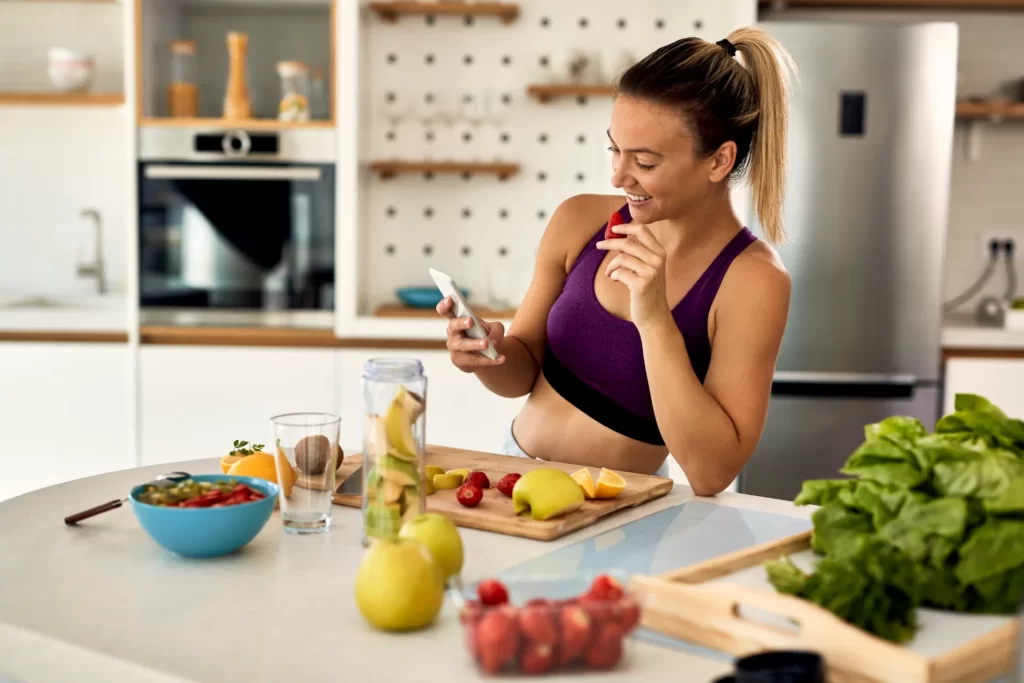 Woman warming up before a fitness session